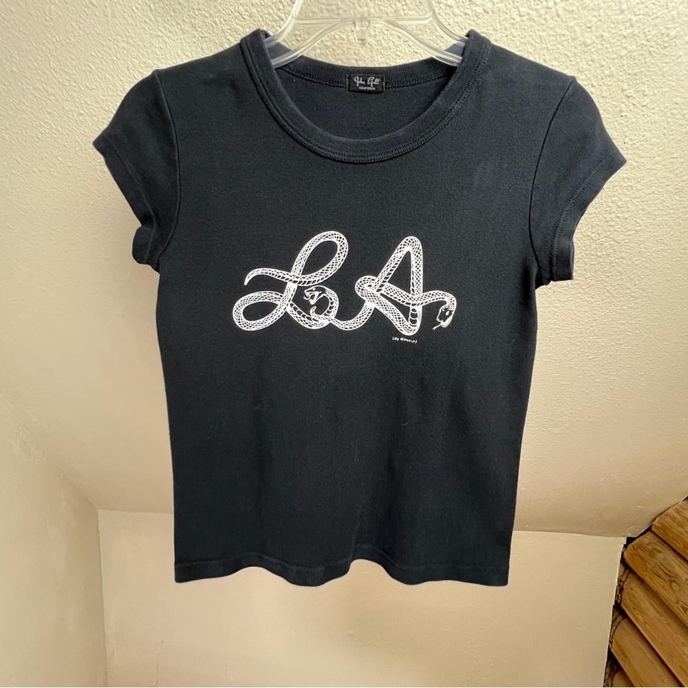 JOHN GALT / Brandy Melville Black Cap sleeve Tee. Size Small